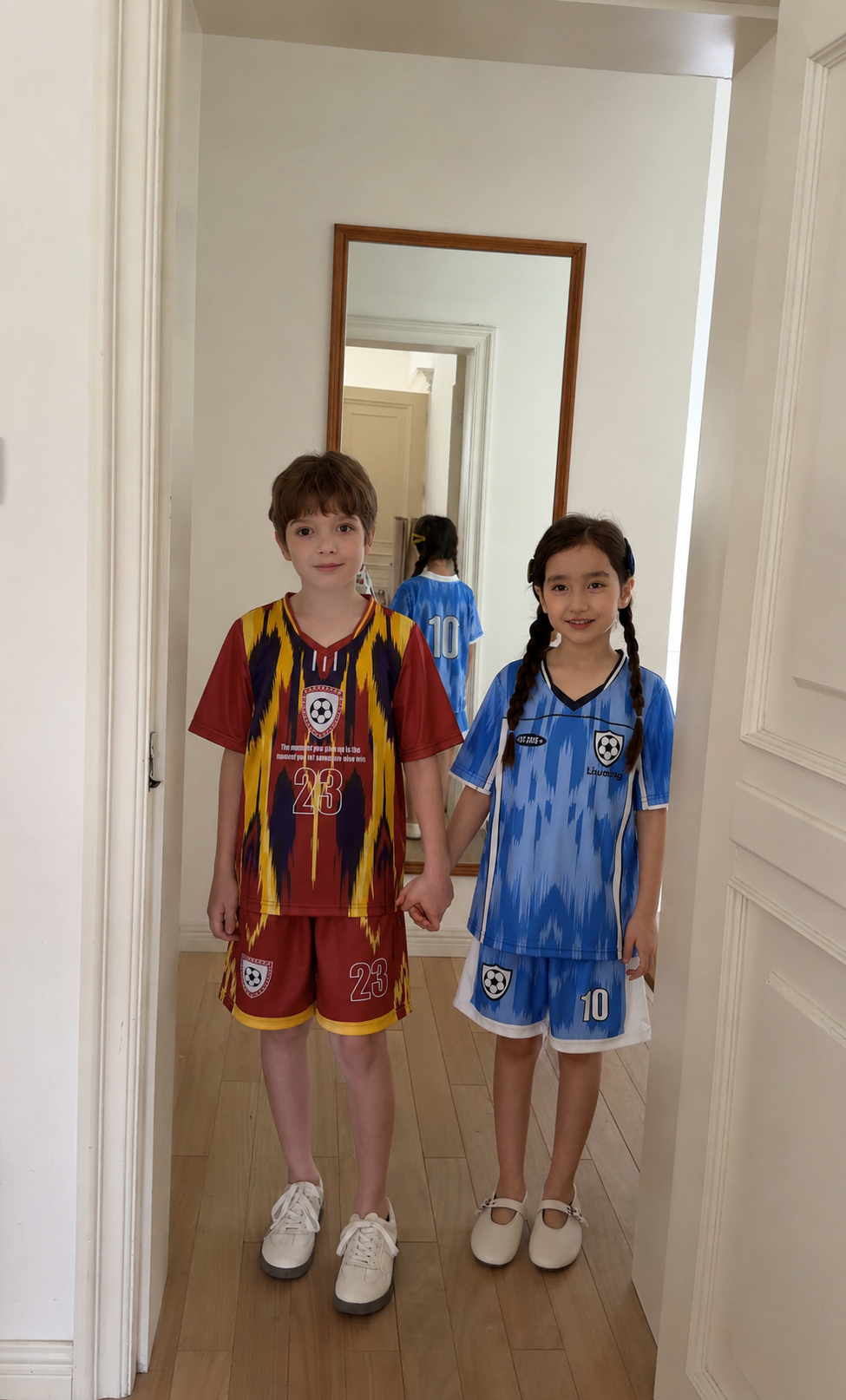 Kids Soccer Jersey Set – Burgundy Athletic Outfit (Unisex)