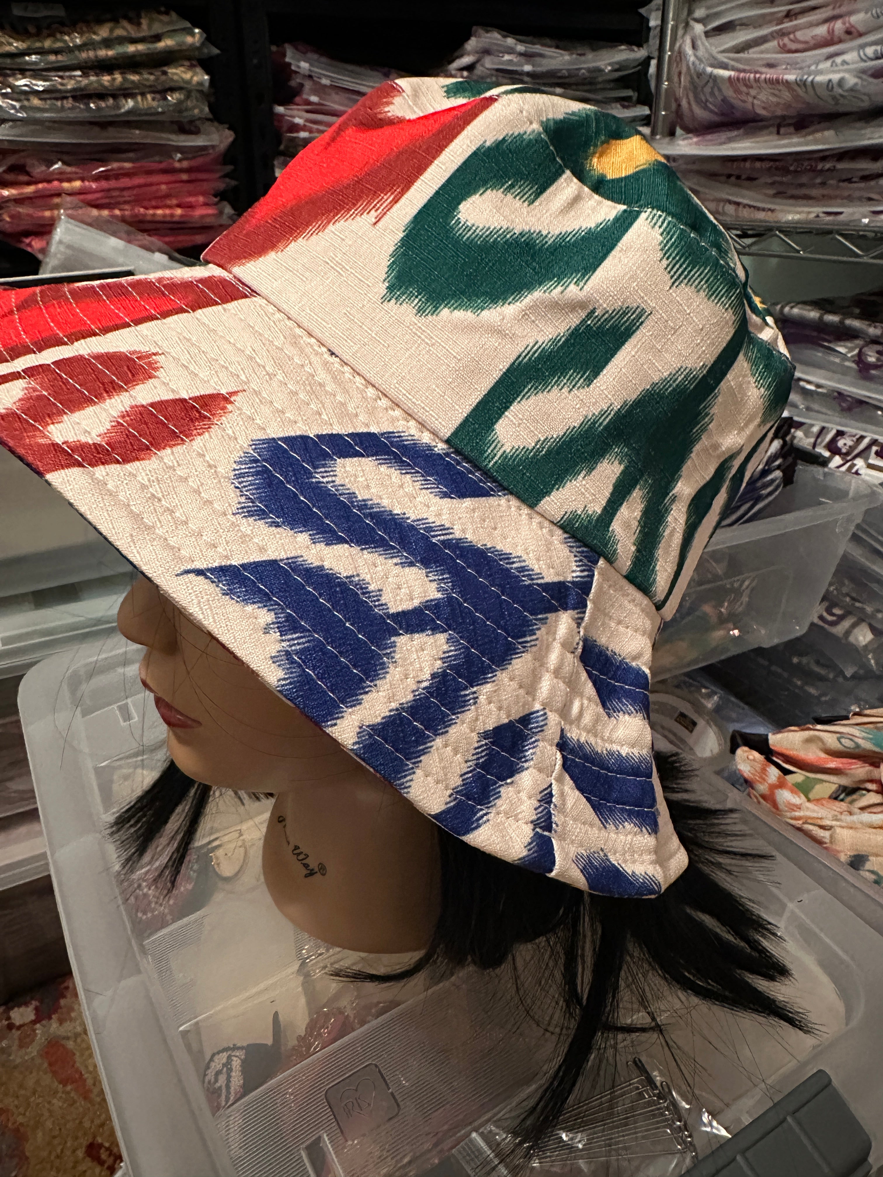 Atlas Ikat Bucket Hat – Bold Multicolor