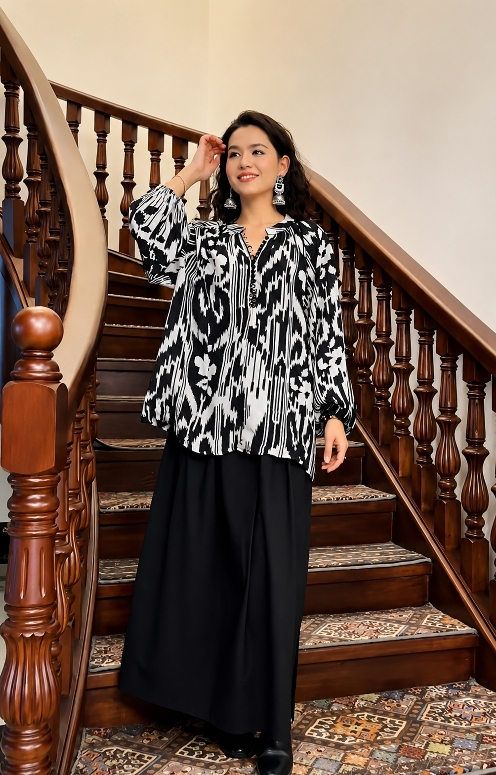 Midnight Atlas Silk Blend Blouse