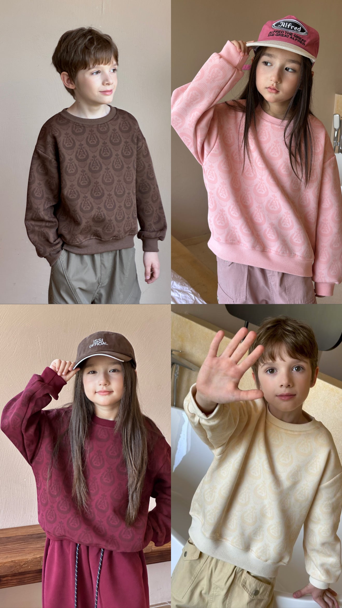 kids ikat sweatshirt unisex cotton pullover everyday outfit