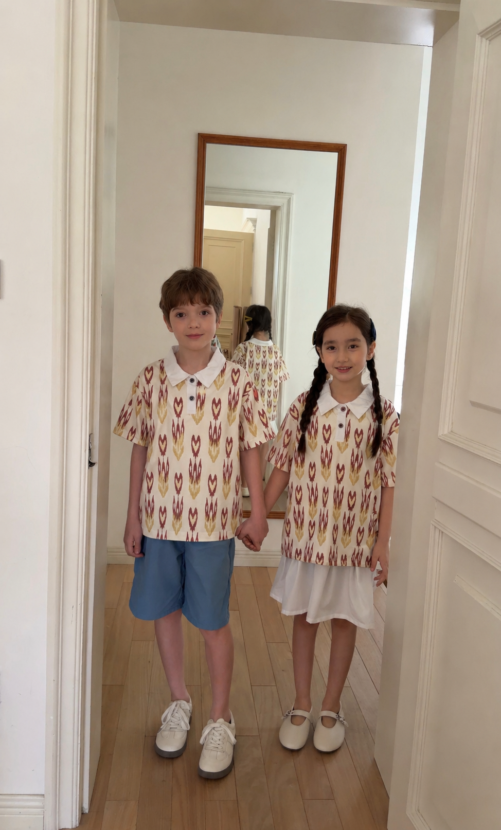 Kids Atlas Ikat Shirt – Unisex Cotton Summer Shirt for Boys & Girls