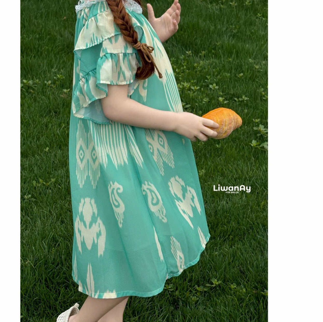 Mint Green Flutter Sleeve Ikat Dress – Liwanay Kids