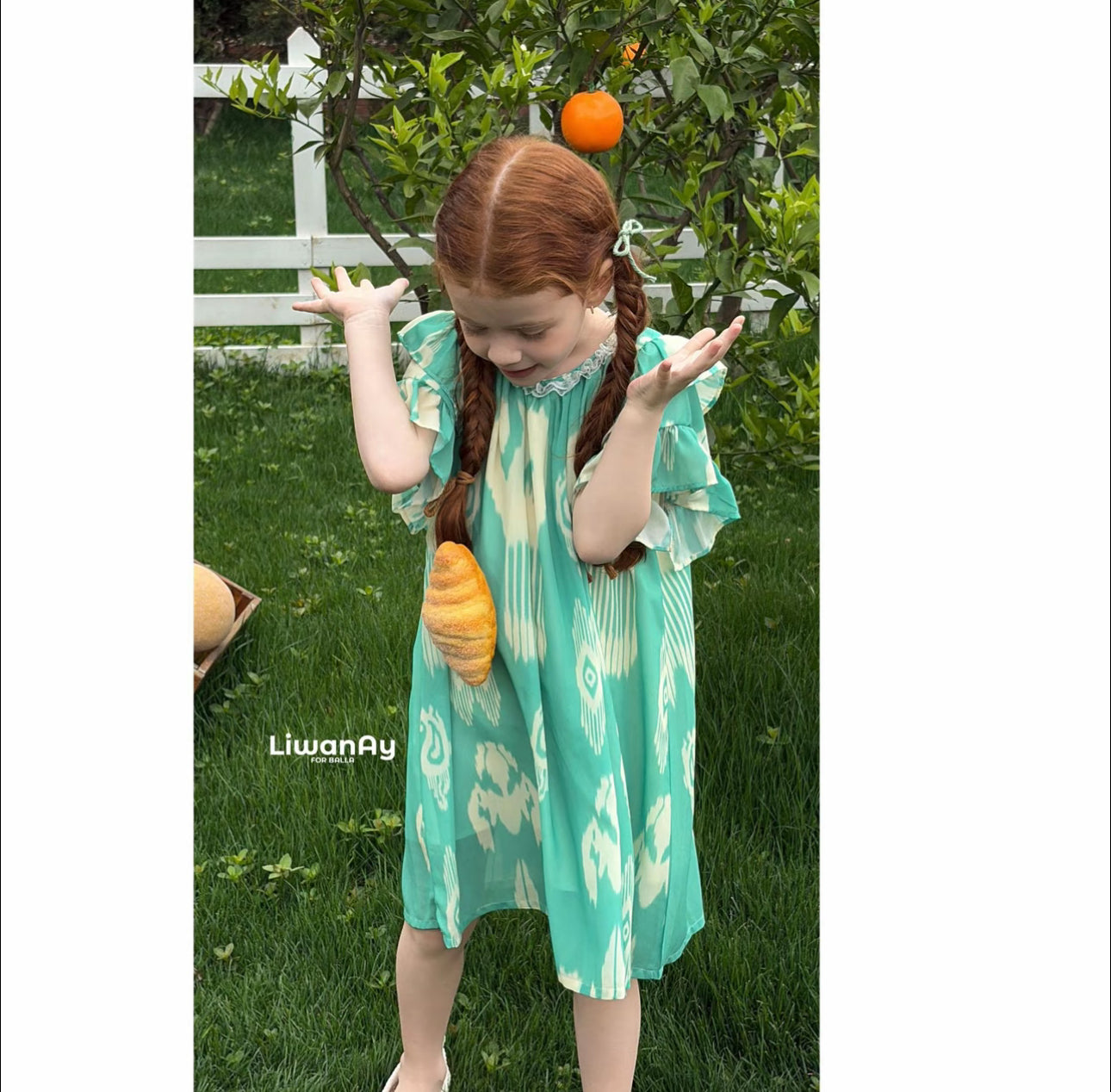 Mint Green Flutter Sleeve Ikat Dress – Liwanay Kids