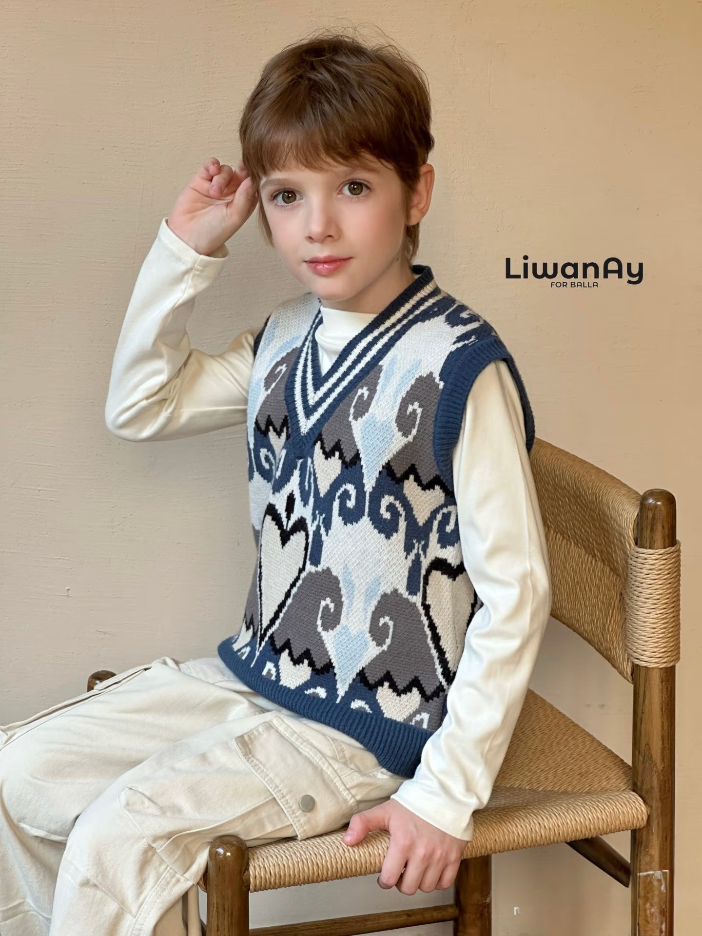 Atlas Heart Knit Vest – Blue