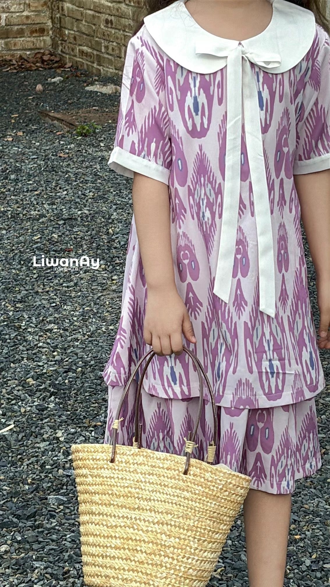 Summer Essential Cotton Ikat Dress – Lavender Edition