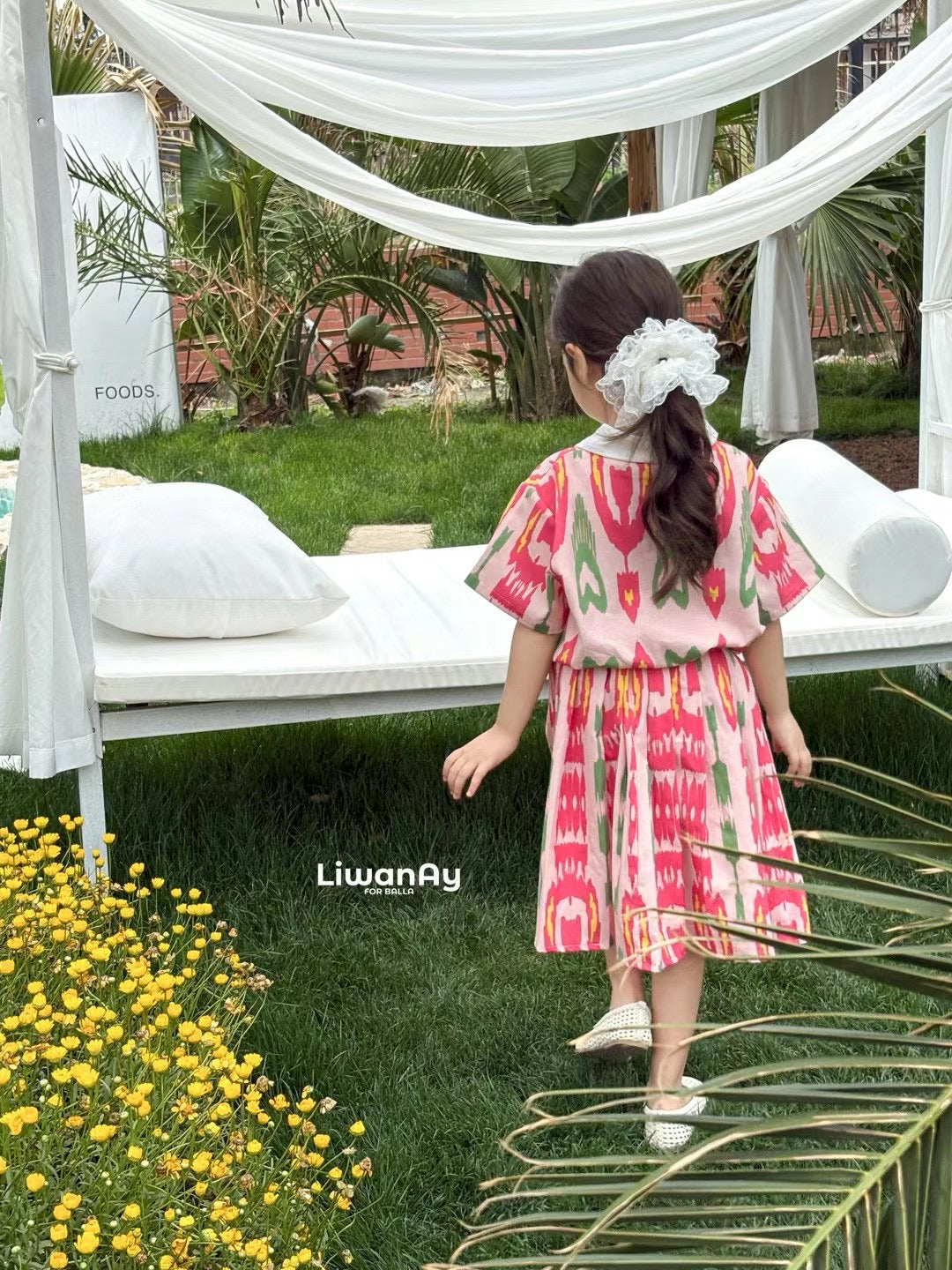 Pink Ikat Cotton 2-Piece Set β Top & Skirt Combo