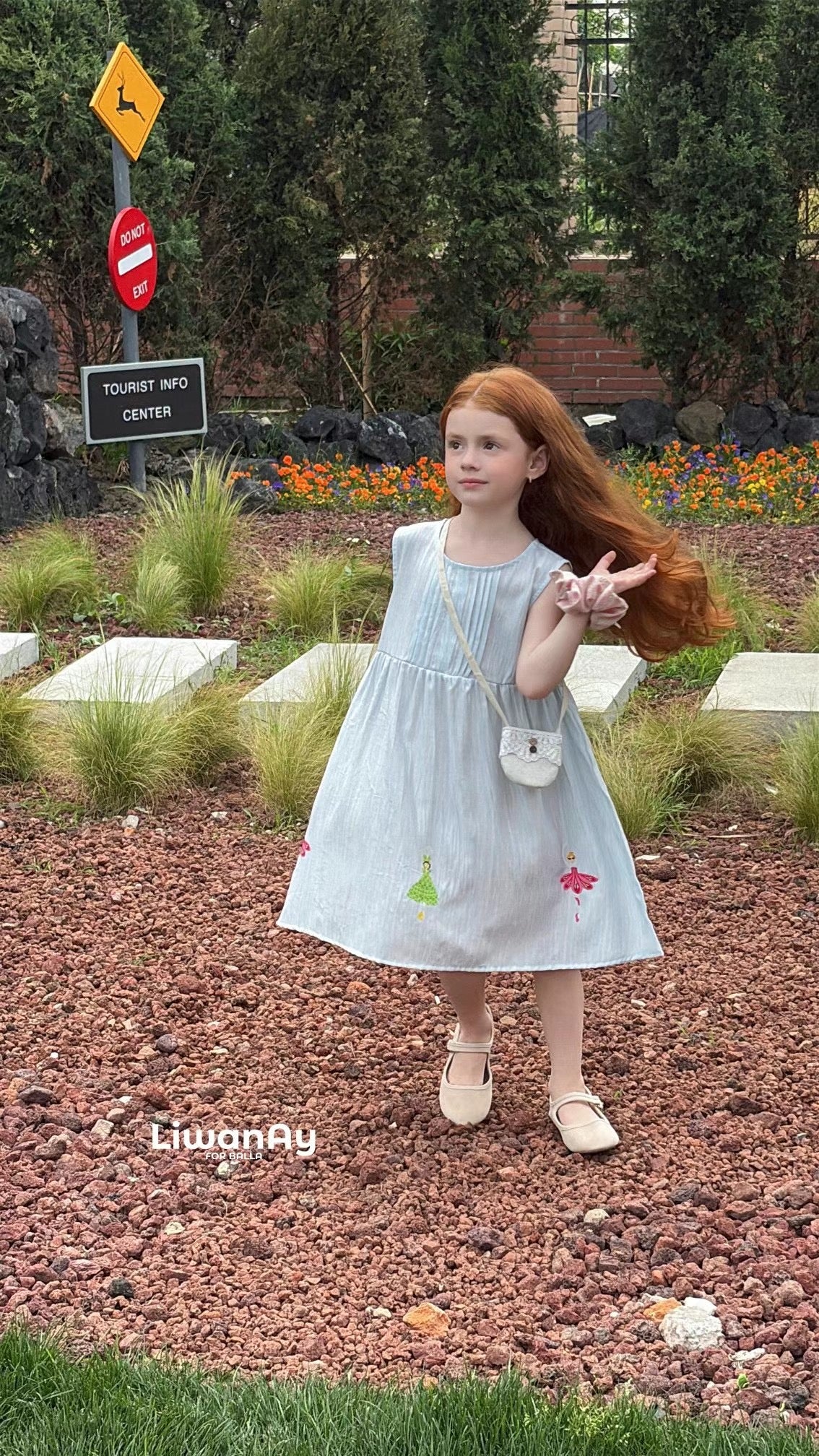 Limited Edition Cotton Princess Dress β Sky Blue / Ivory