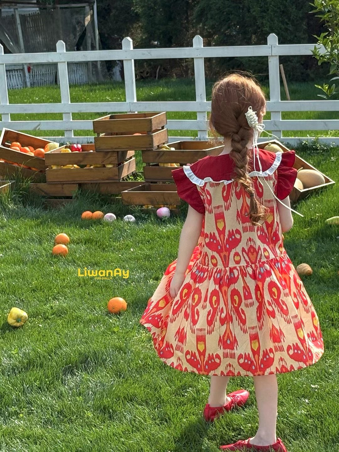 Holiday Celebration Dress – Premium Cotton with Heart Embroidery