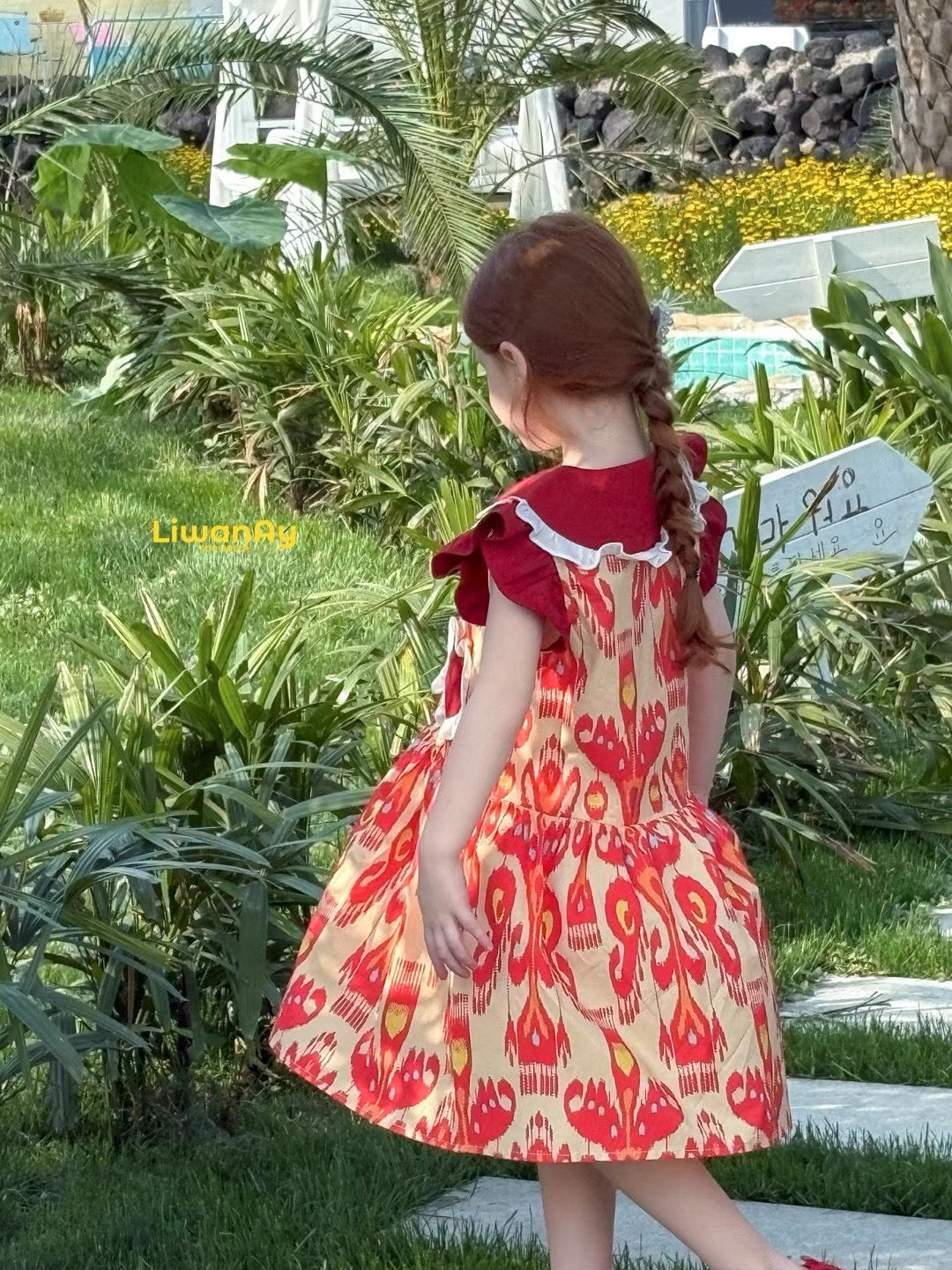 Holiday Celebration Dress – Premium Cotton with Heart Embroidery