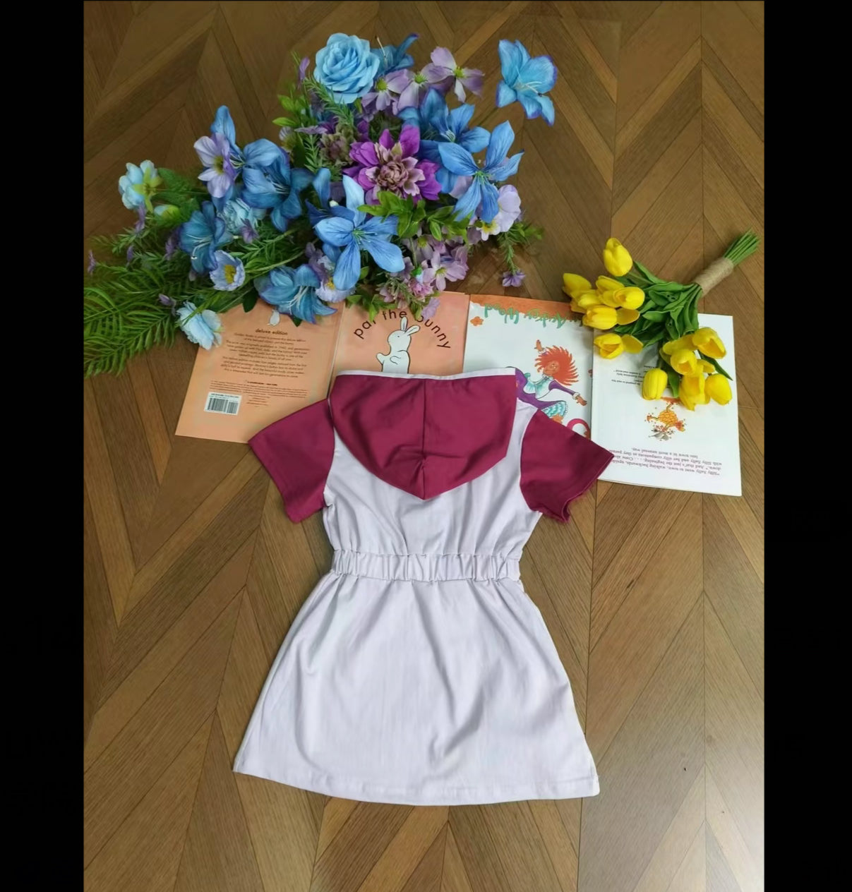 Sporty Hooded Dress with Ikat Embroidery | Liwanay Active Series