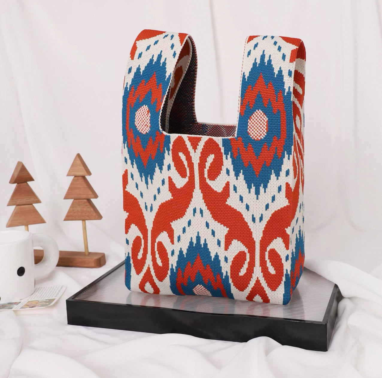 Mini Ikat Knot Bag – Lightweight & Foldable Storage Tote