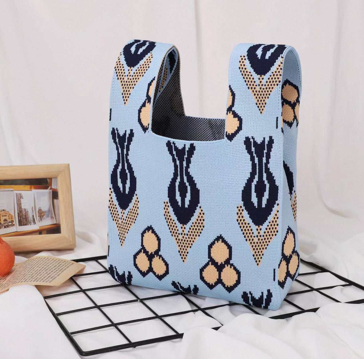 Mini Ikat Knot Bag – Lightweight & Foldable Storage Tote