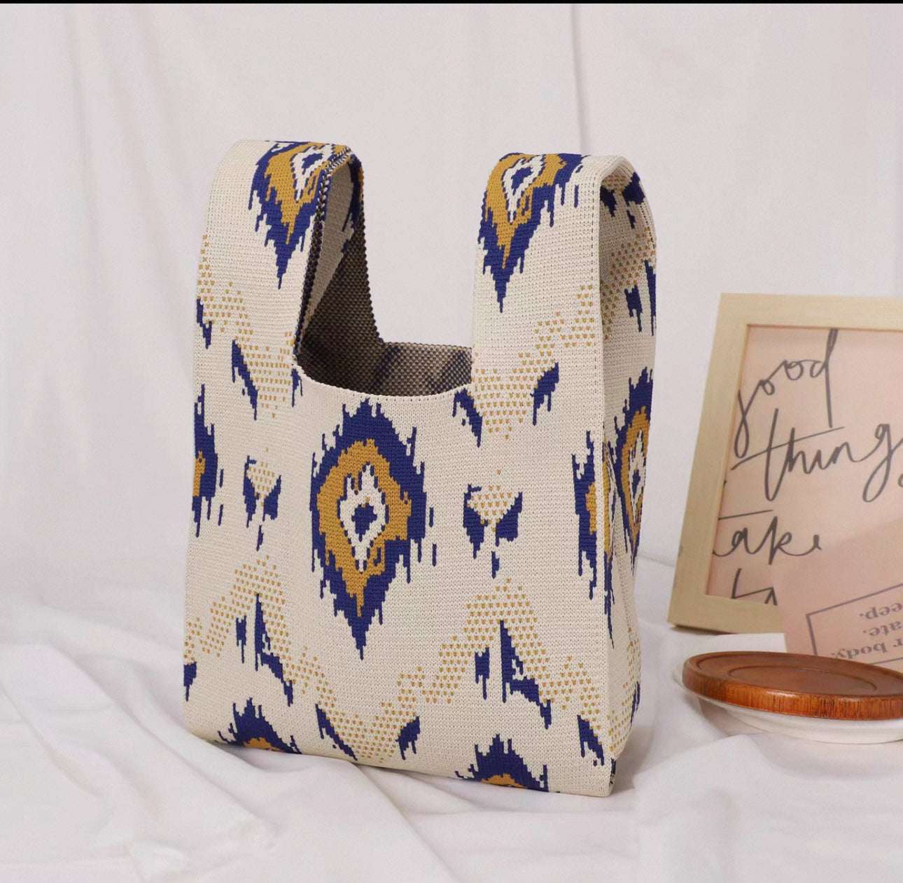Mini Ikat Knot Bag – Lightweight & Foldable Storage Tote