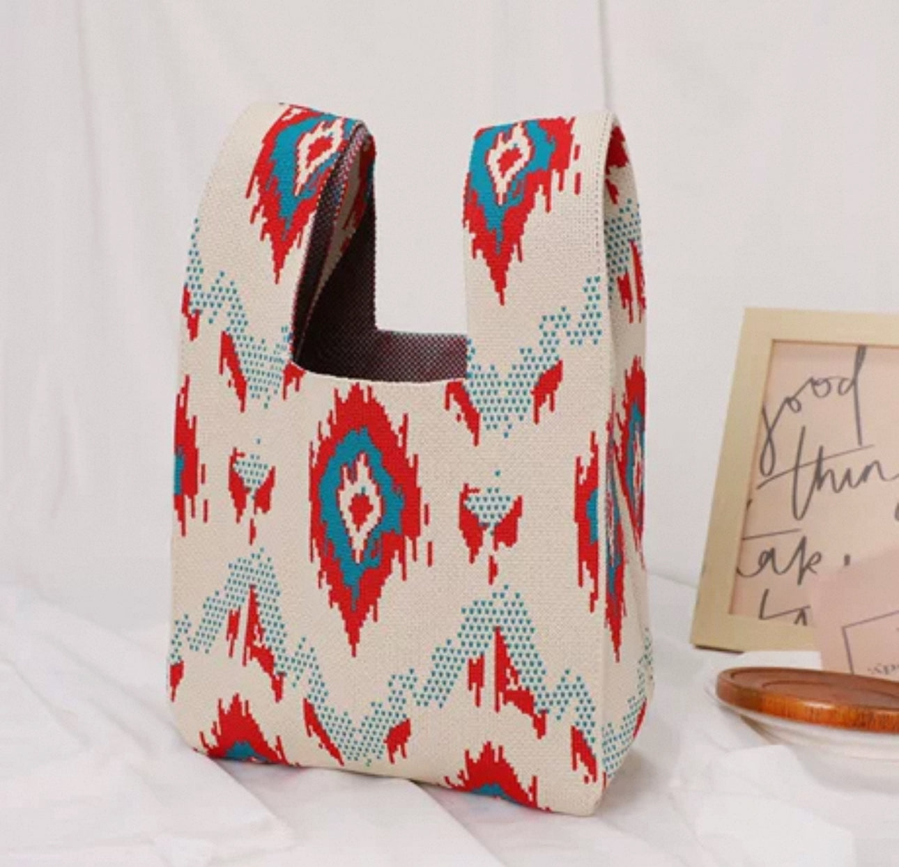 Mini Ikat Knot Bag – Lightweight & Foldable Storage Tote