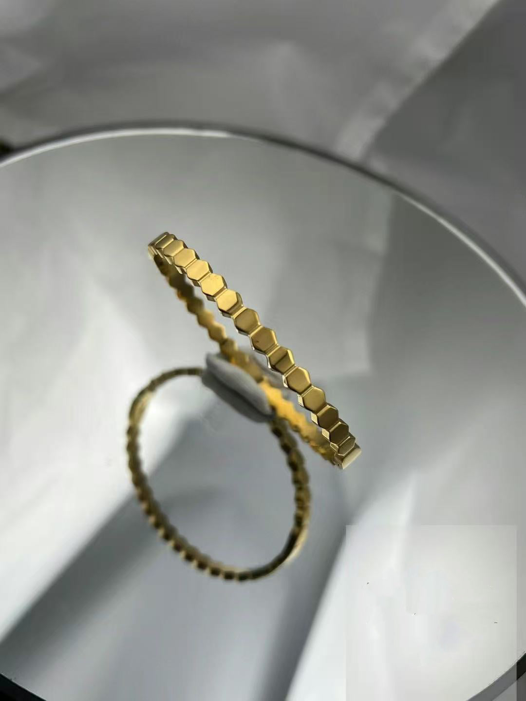 Gold Color Stainless Steel Geometric Bracelet – Hexagon Design(60)