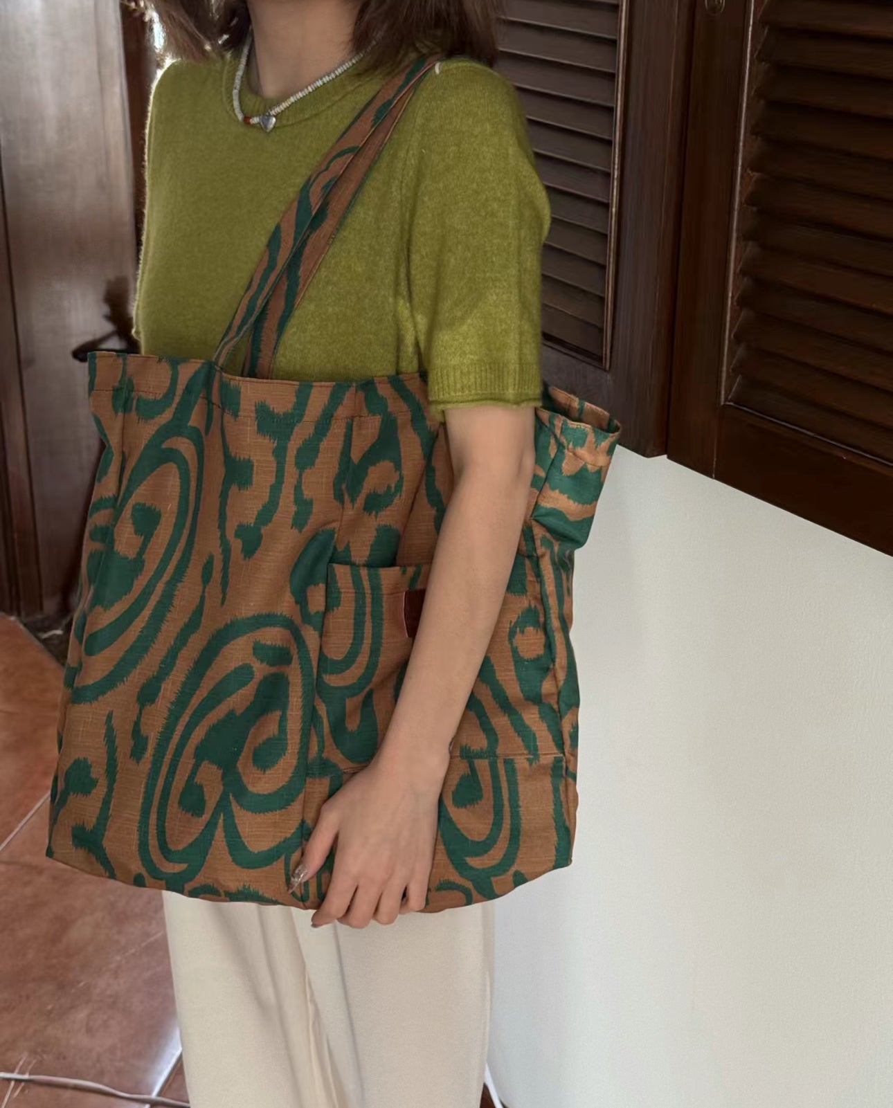 Atlas Canvas Tote (Green&Yellow)