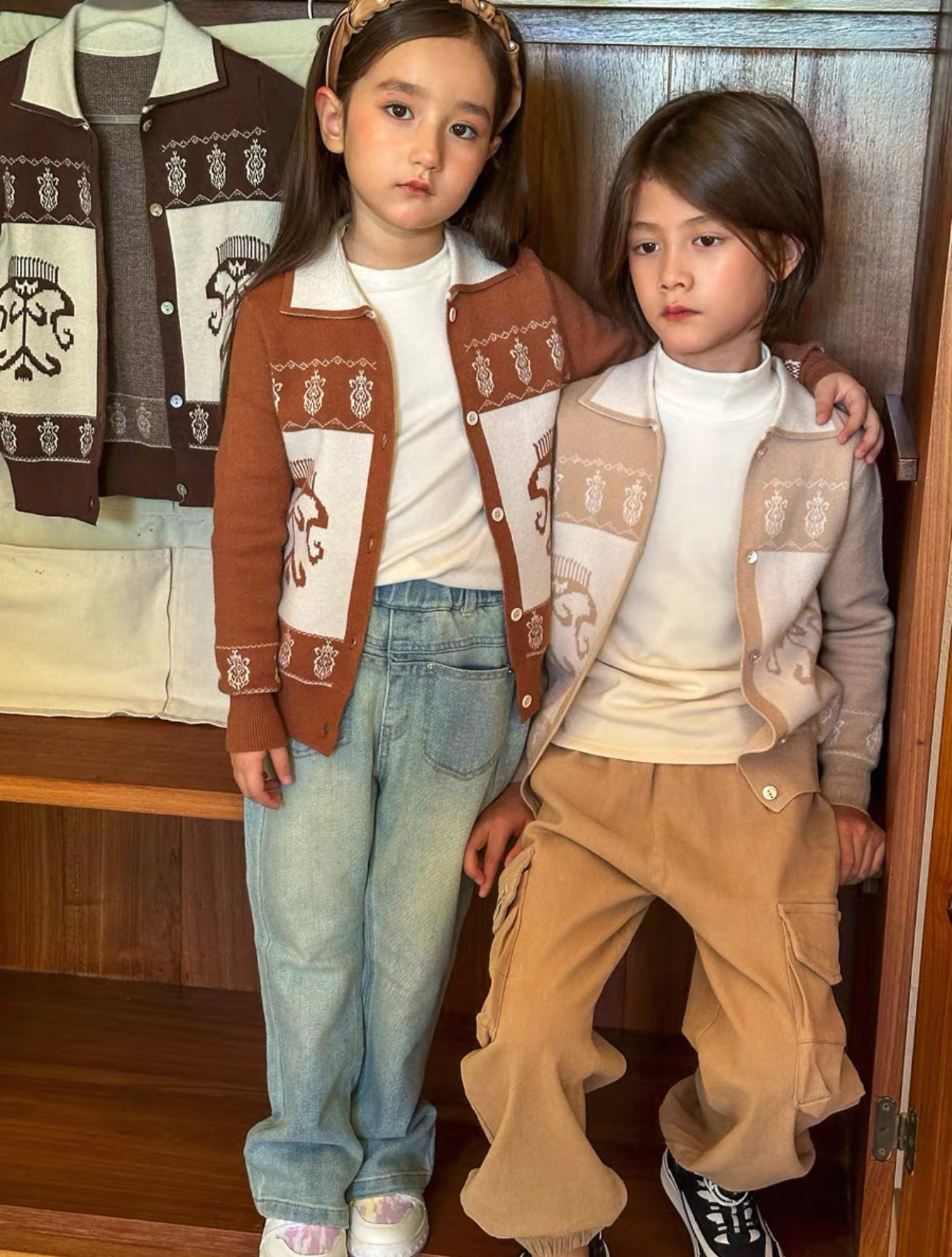 Etlas uslubidagi etnik trikotaj kardigan ko'ylagi - engil bahor/kuz ustki kiyimi