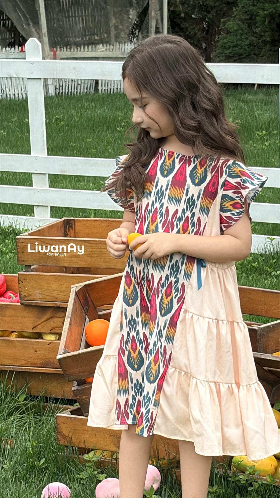 Limited Edition Princess Dress – Ikat Colorblock Style