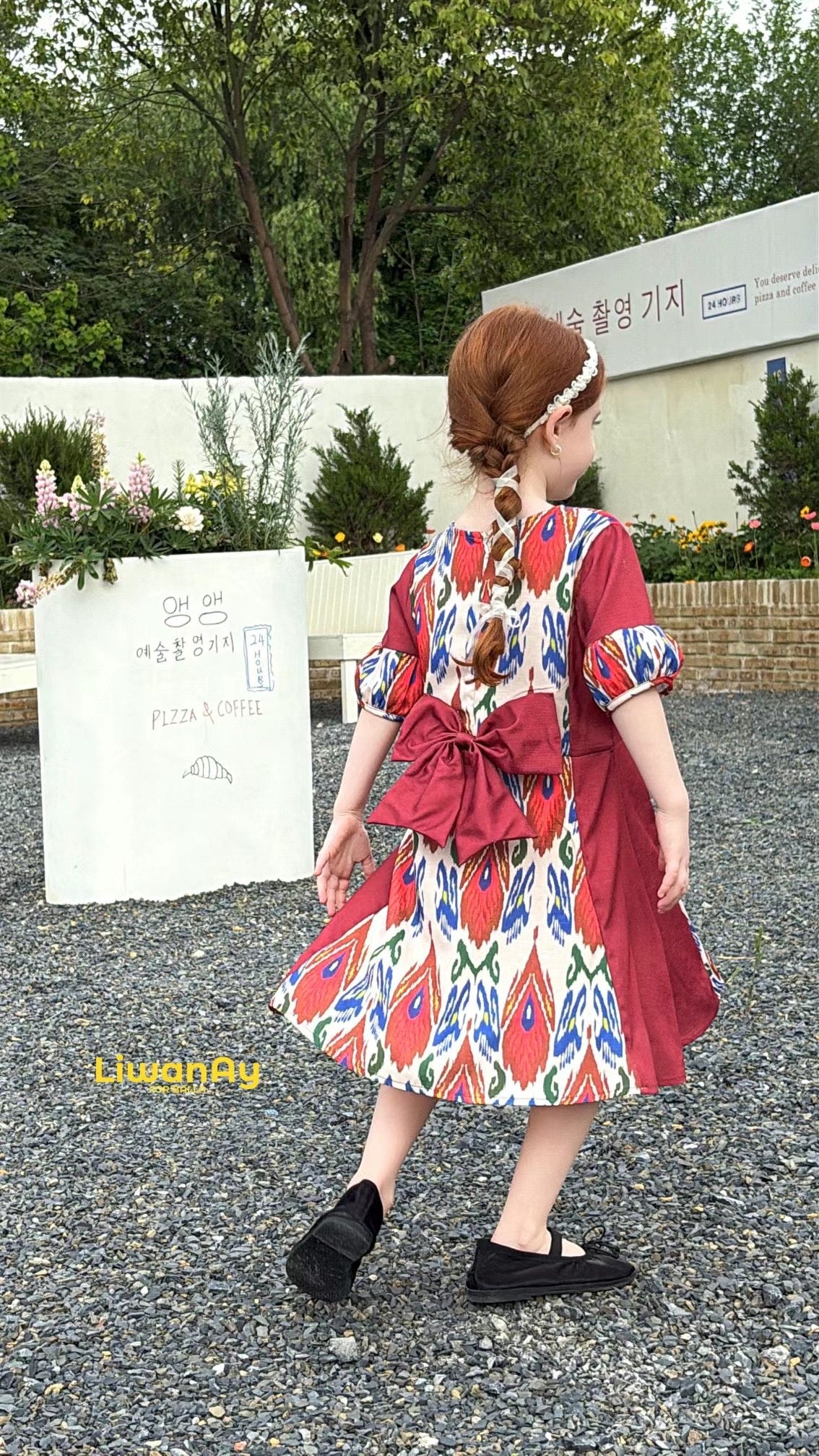 Princess Bow Ikat Dress β Royal Red Atlas Edition