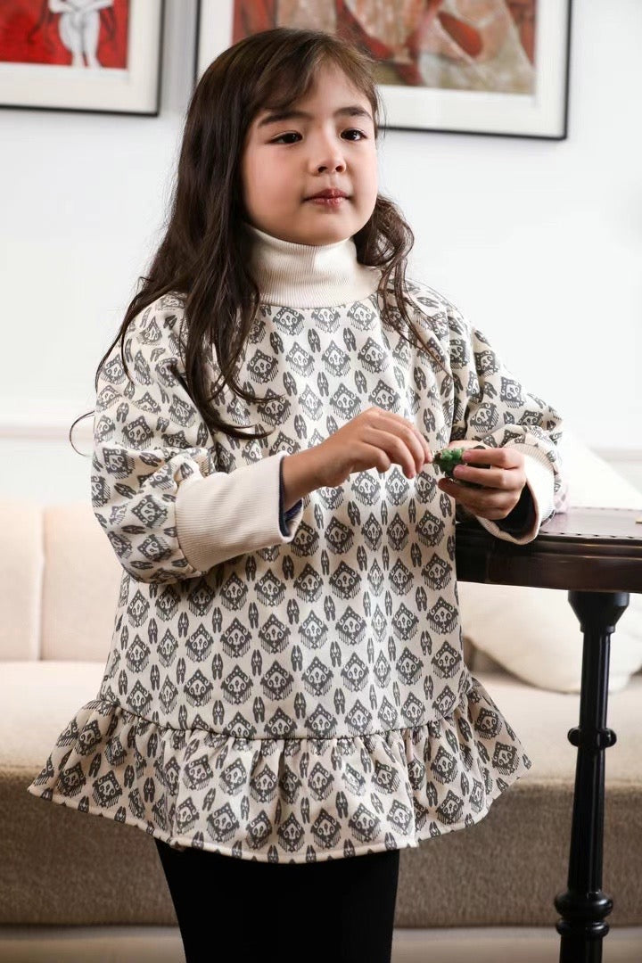 LIWANAY | Girls' High Collar Atlas Knit Pullover –  Fall/Winter Style