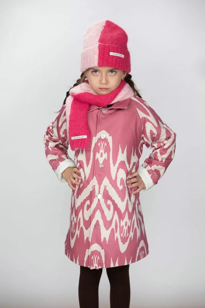 Limited Edition Atlas-Print Winter Coat – 100% Cotton, Fits 120cm
