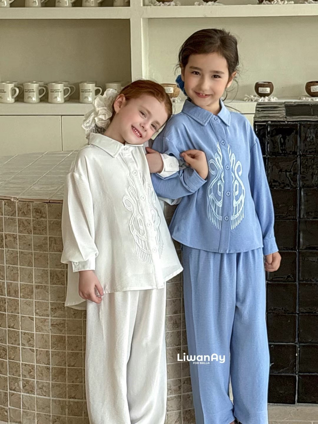 “Silk Whisper” Embroidered Ice Silk Set – Hand-Stitched Detail | Summer Cool Comfort