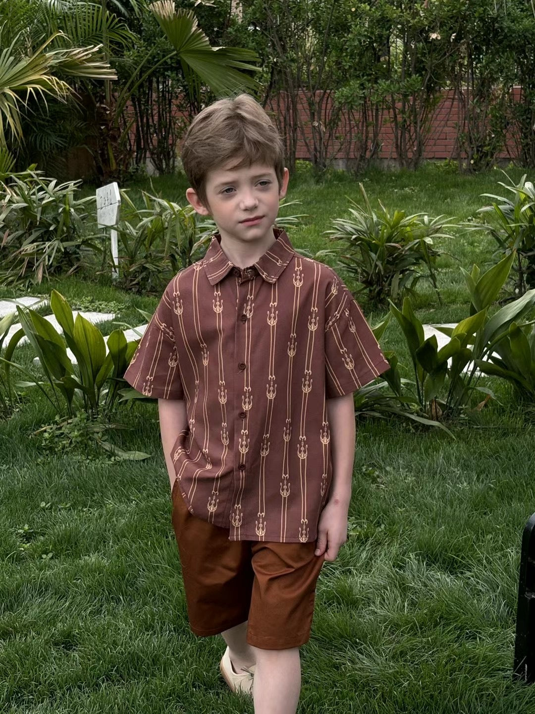 “Heritage Lines” Boy's Ikat /Atlas Shirt – Cotton | Uyghur-Uzbek Cultural Fusion