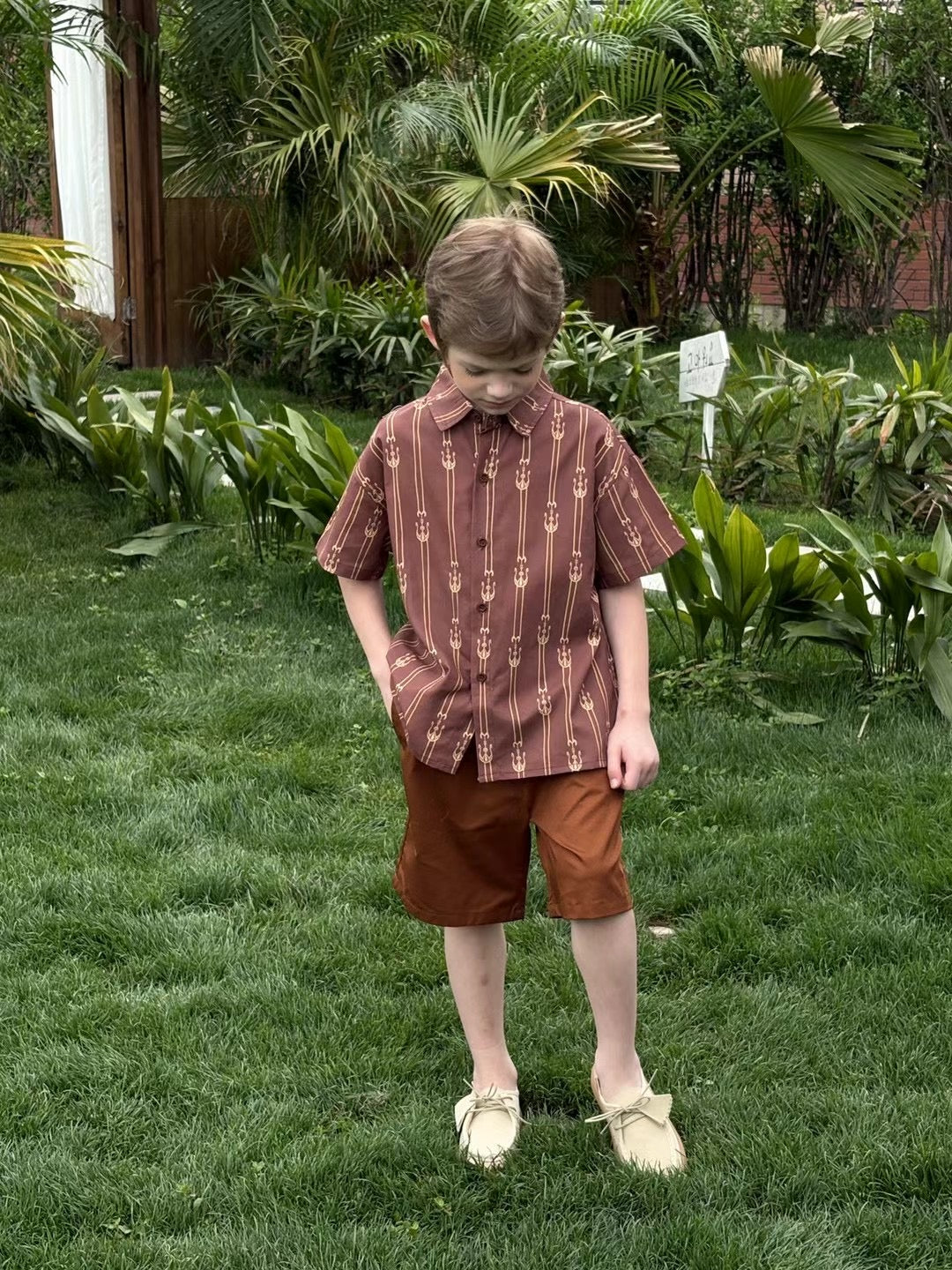 “Heritage Lines” Boy's Ikat /Atlas Shirt – Cotton | Uyghur-Uzbek Cultural Fusion