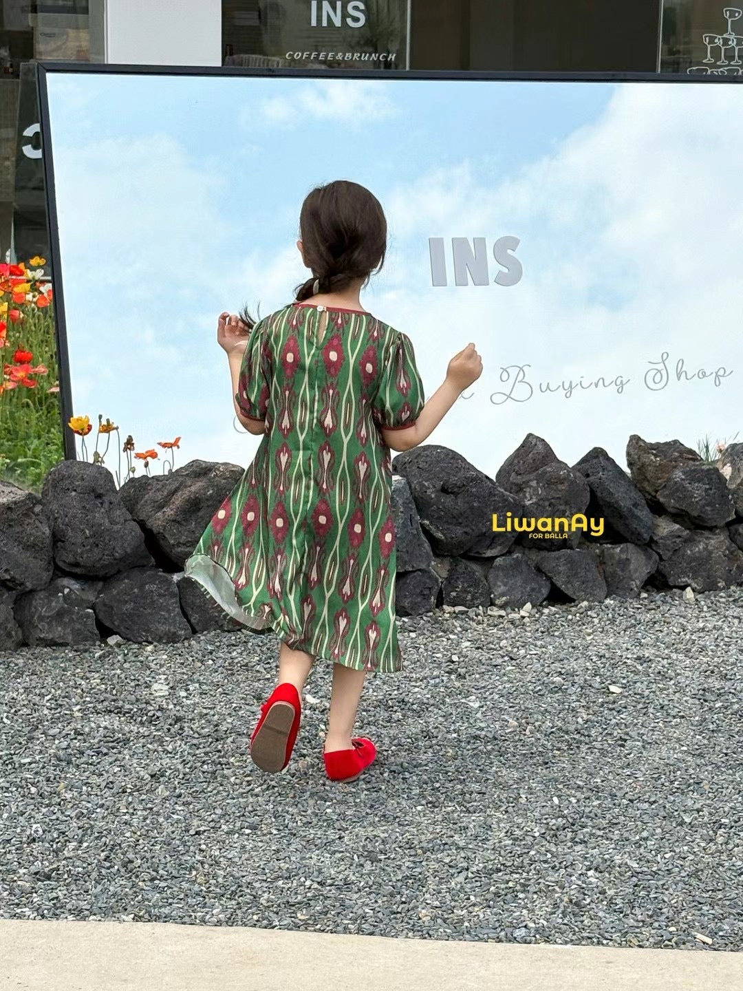 Limited Edition – Forest Green Tulip Ikat Dress (One per Size)