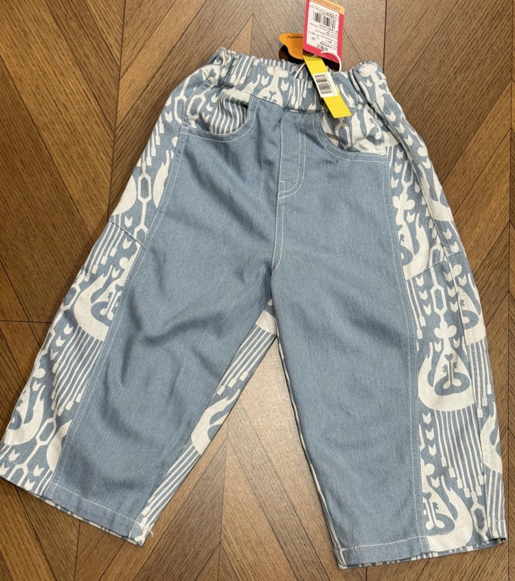 Blue Ikat Denim Pants