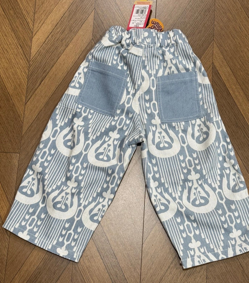 Blue Ikat Denim Pants