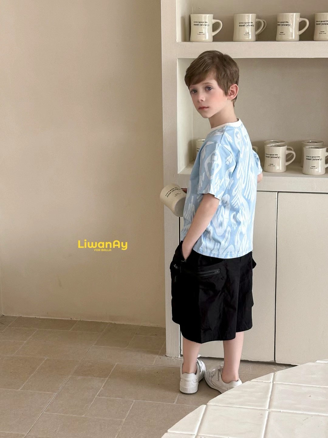 Kids Ikat Cotton T-Shirt – Atlas Pattern Summer Tee (Soft & Breathable)