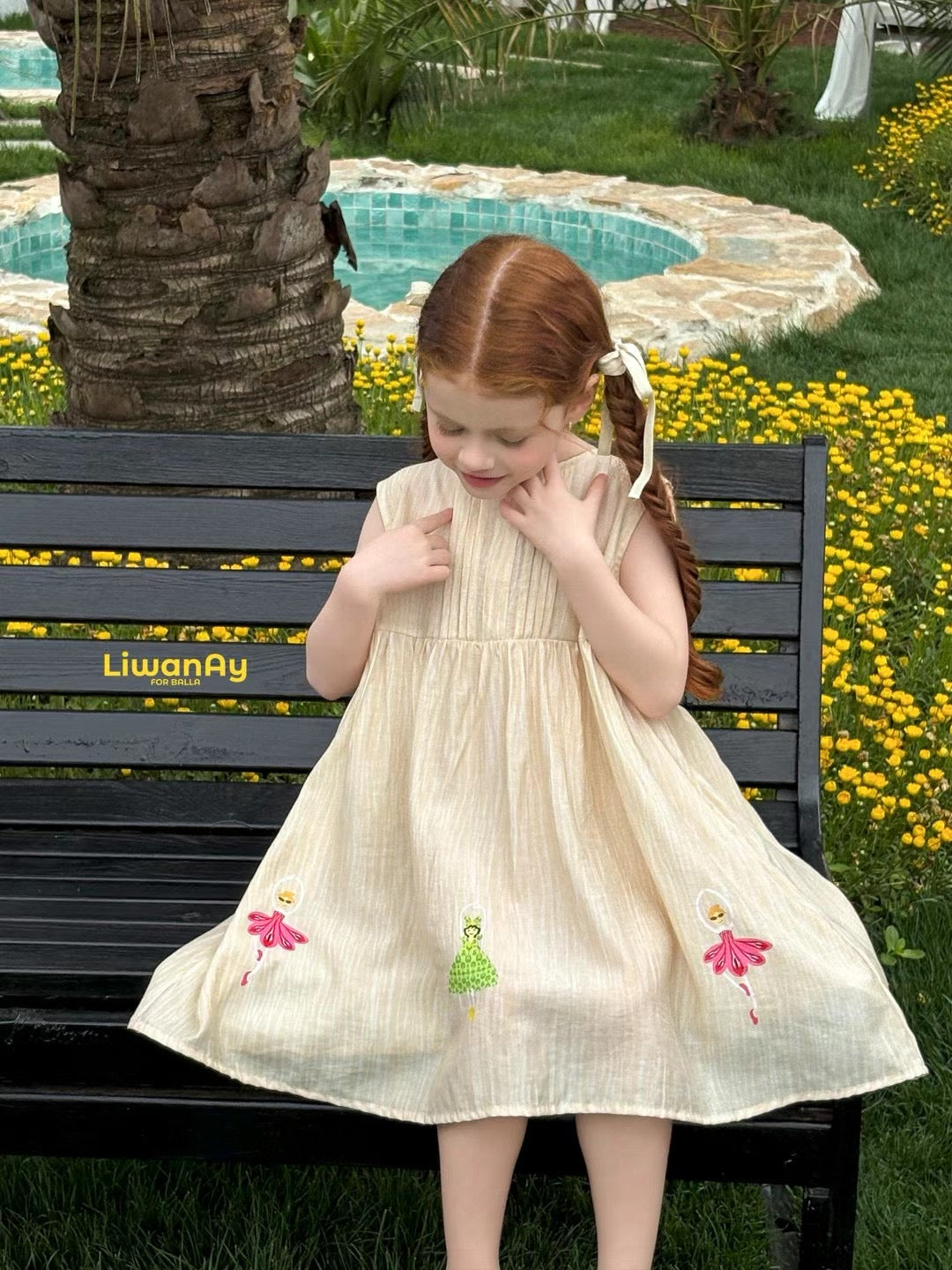 Limited Edition Cotton Princess Dress β Sky Blue / Ivory