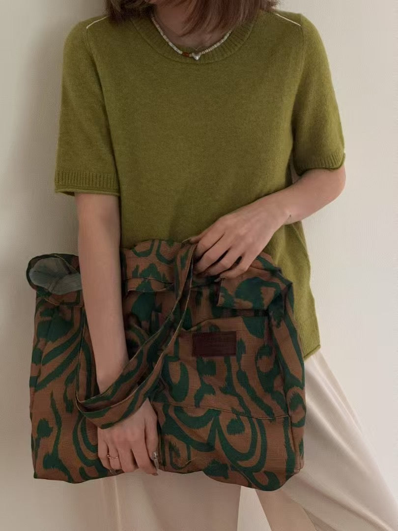 Atlas Canvas Tote (Green&Yellow)