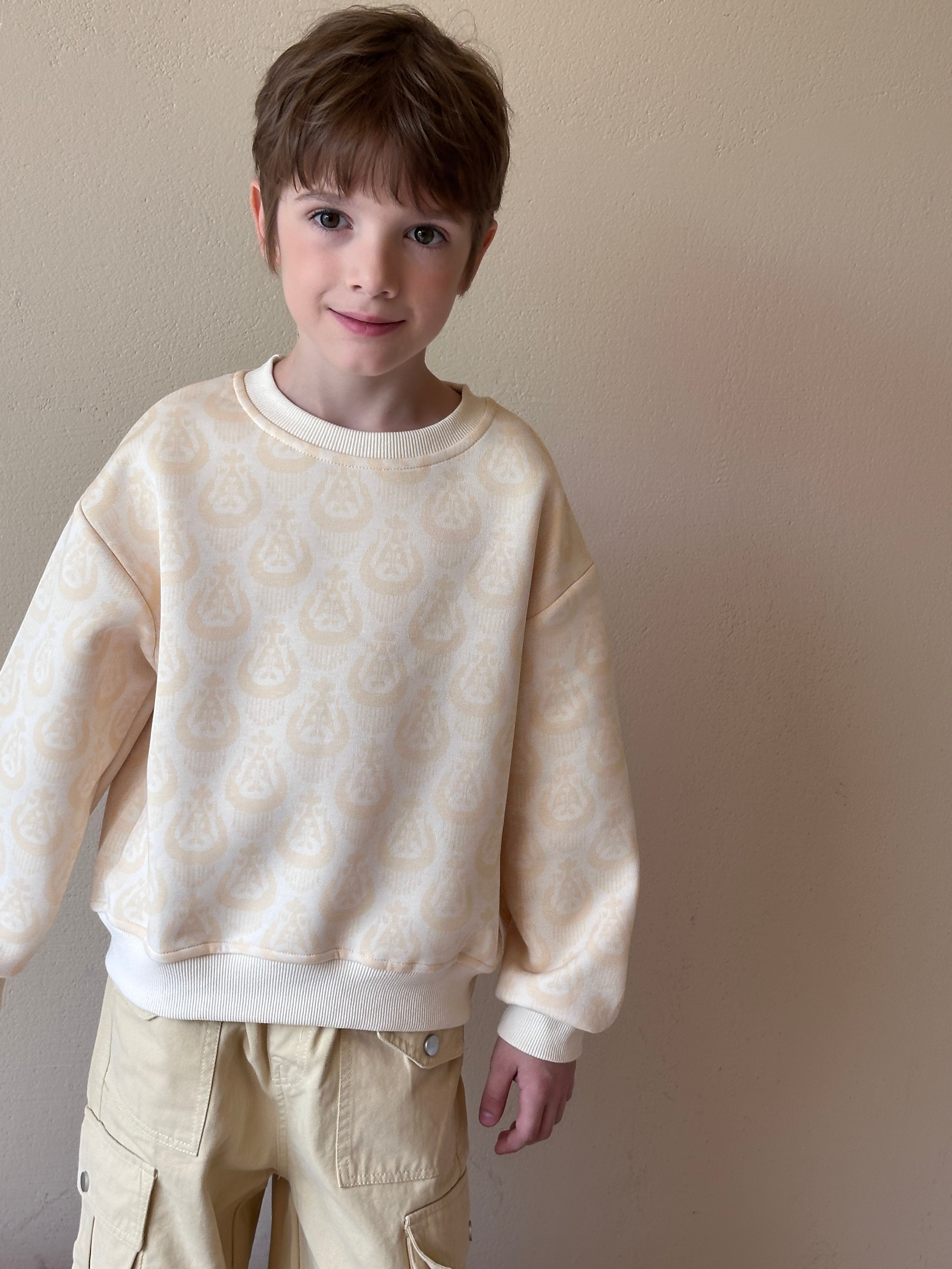 Kids Ikat Sweatshirt β Soft Unisex Pullover | Comfortable Everyday Kids Outfit
