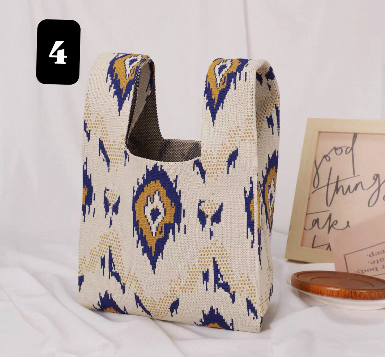 Mini Ikat Knot Bag – Lightweight & Foldable Storage Tote