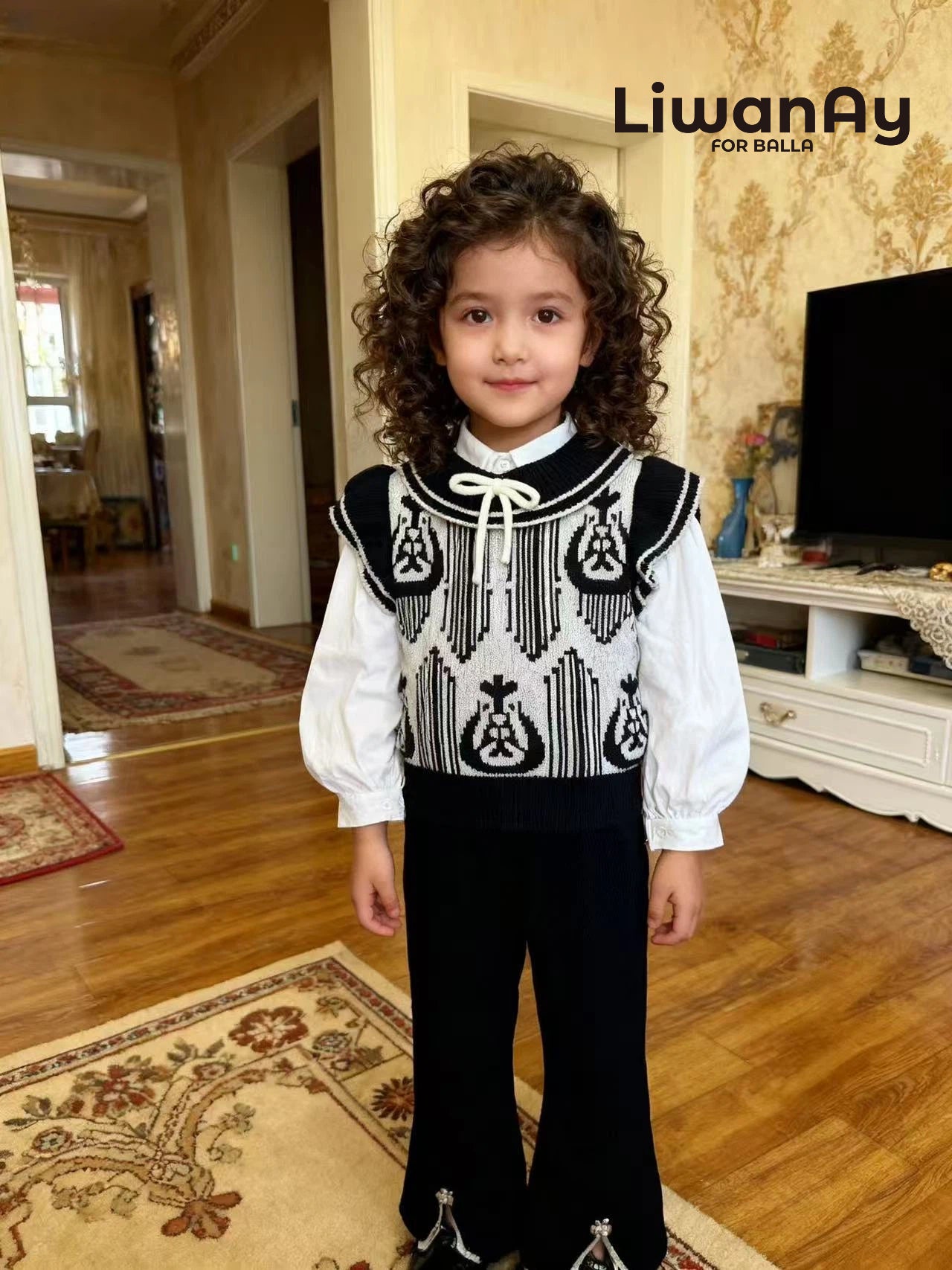 Black & White Ikat Knit Vest