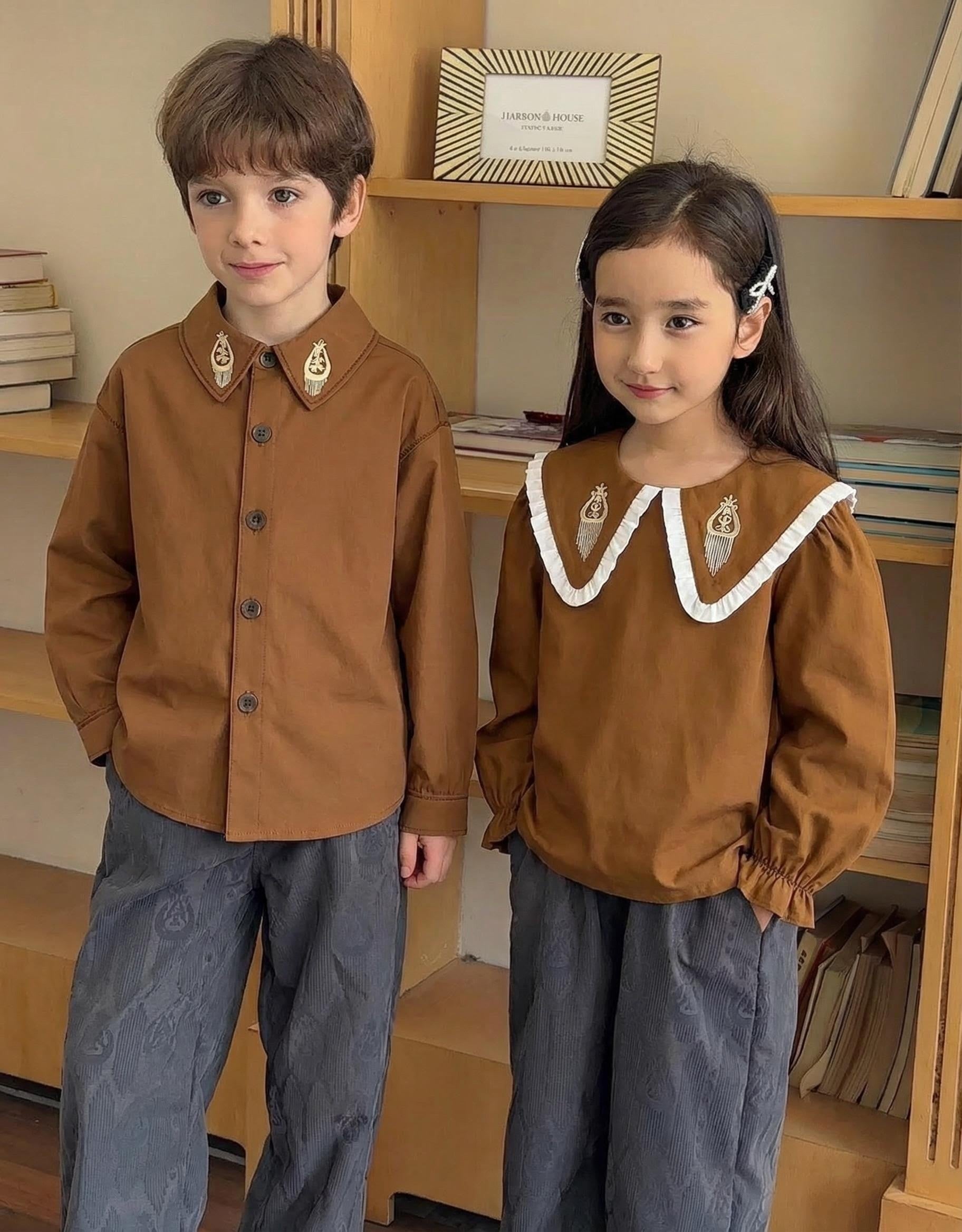 Embroidered Collar Blouse – Classic & Versatile