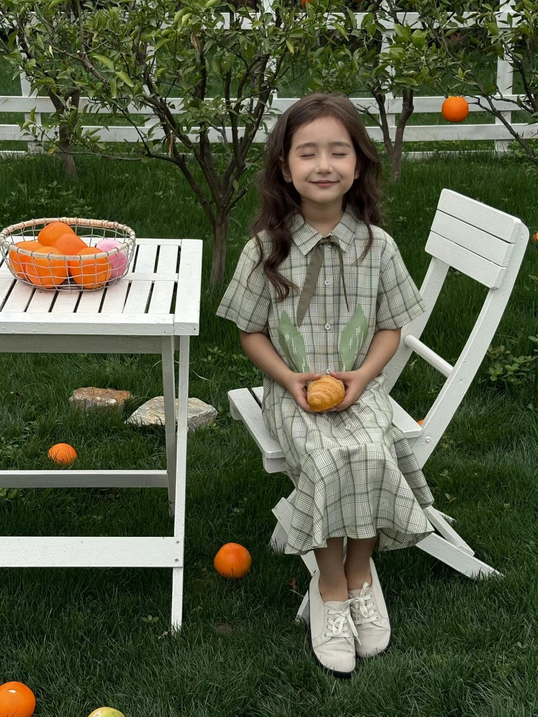 Matching Sibling Outfit – Plaid Ikat Shirt & Dress Set