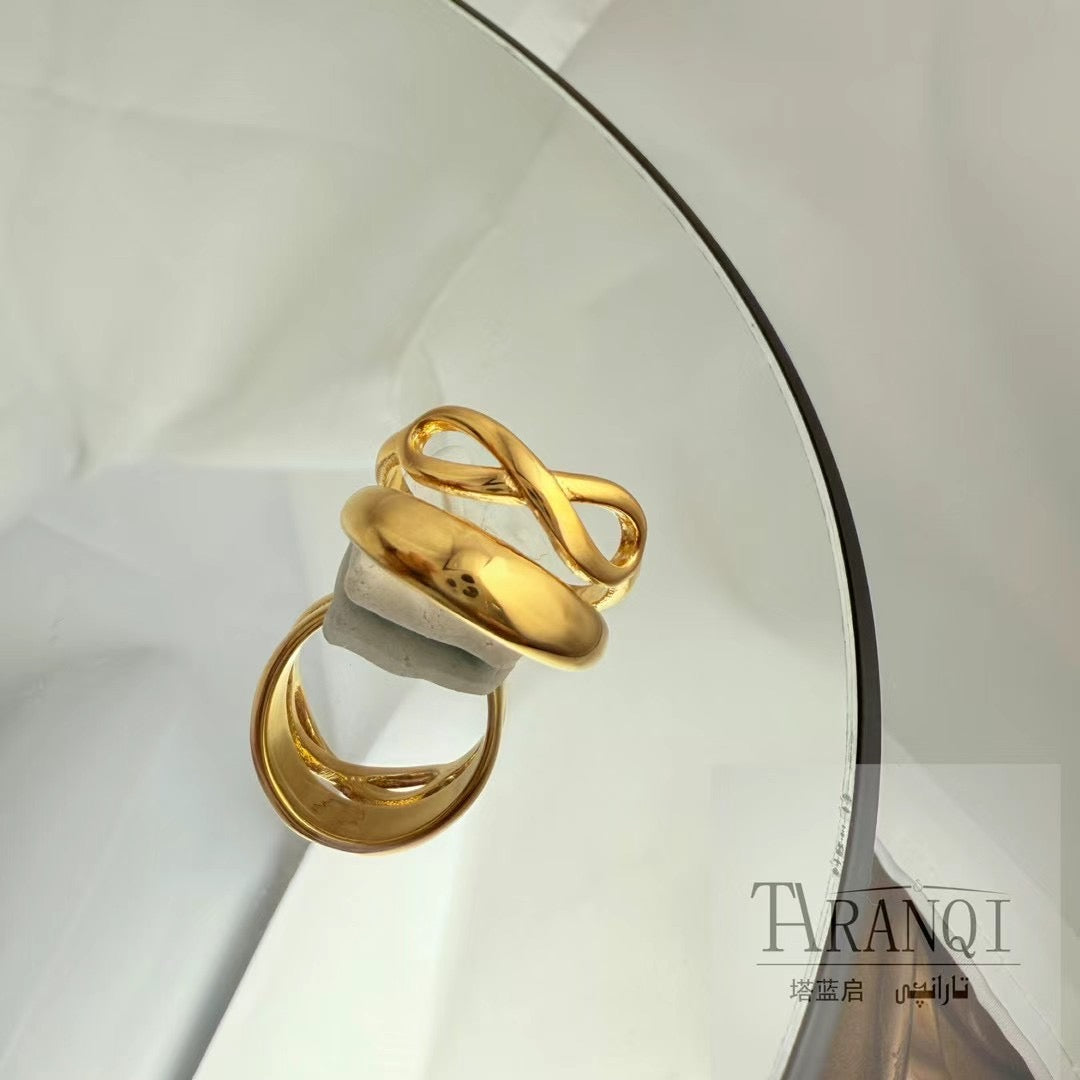 Gold-Plated Stainless Steel Ring – Unique Cultural Design