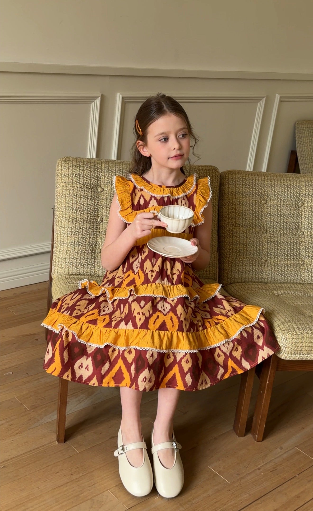 Liwanay Atlas and Ikat inspired kidswear detail