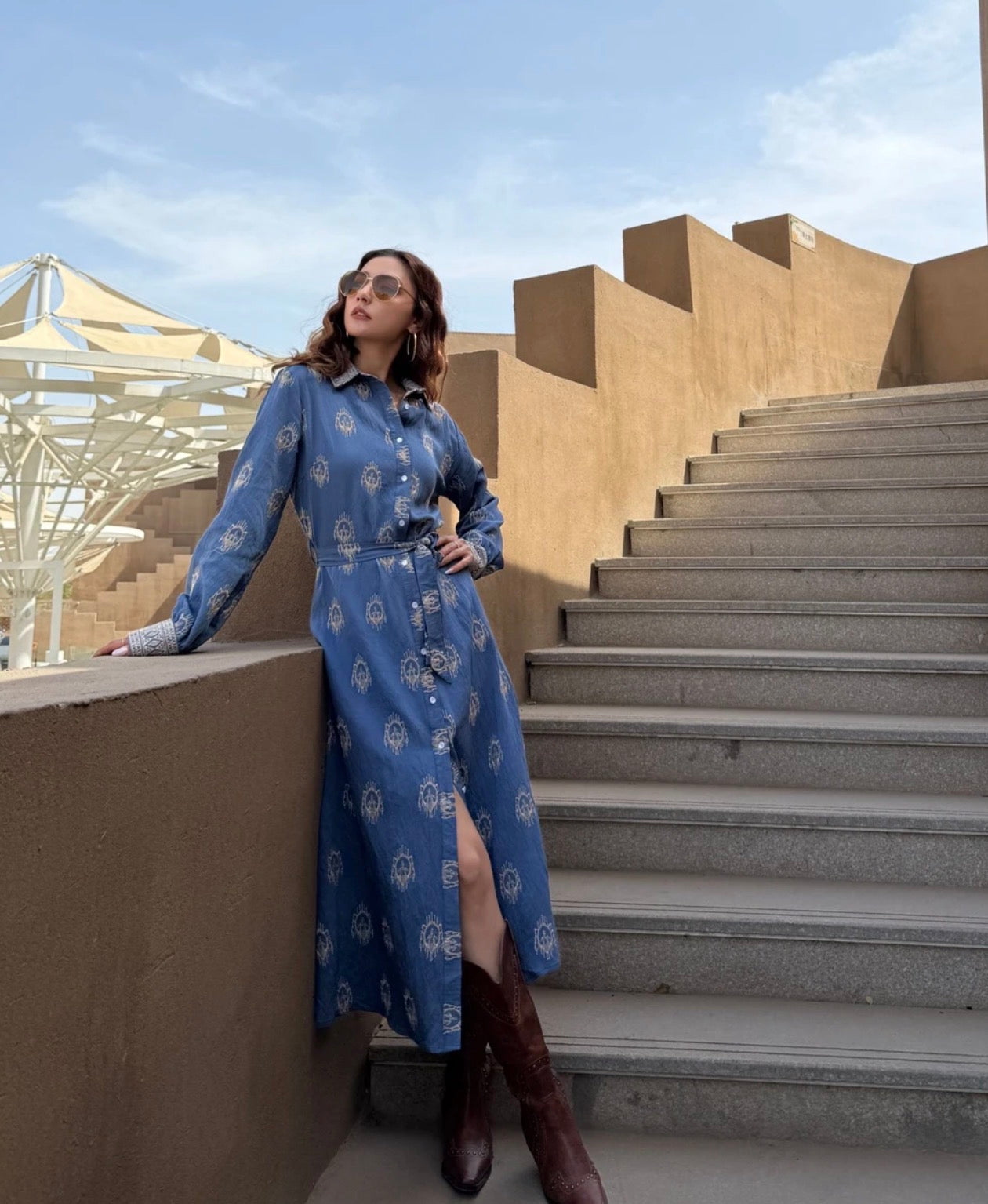 Women’s Blue Long Dress(165–185 lbs)