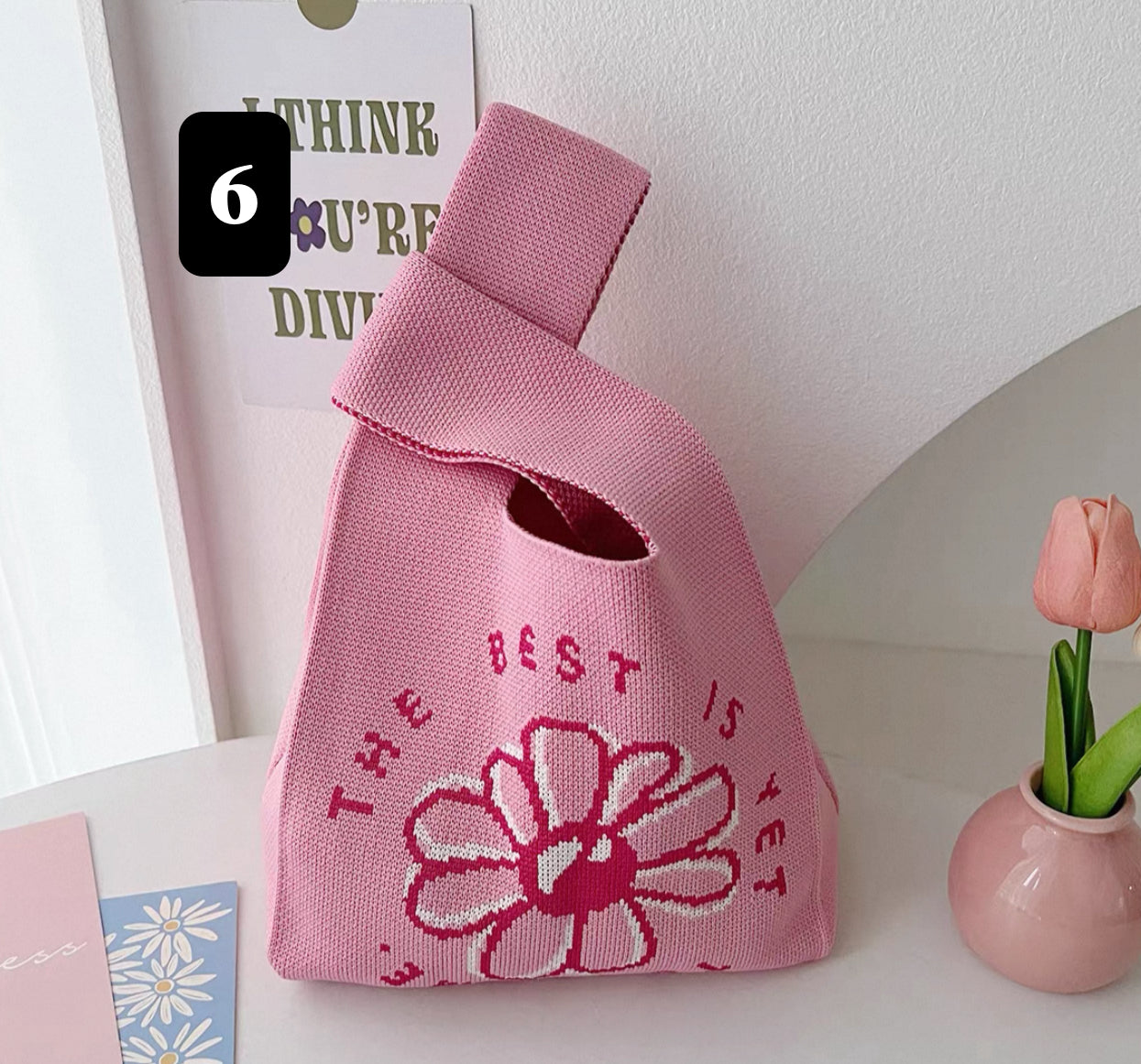 Mini Floral Knot Bag – Cute & Foldable Tote for Girls & Women