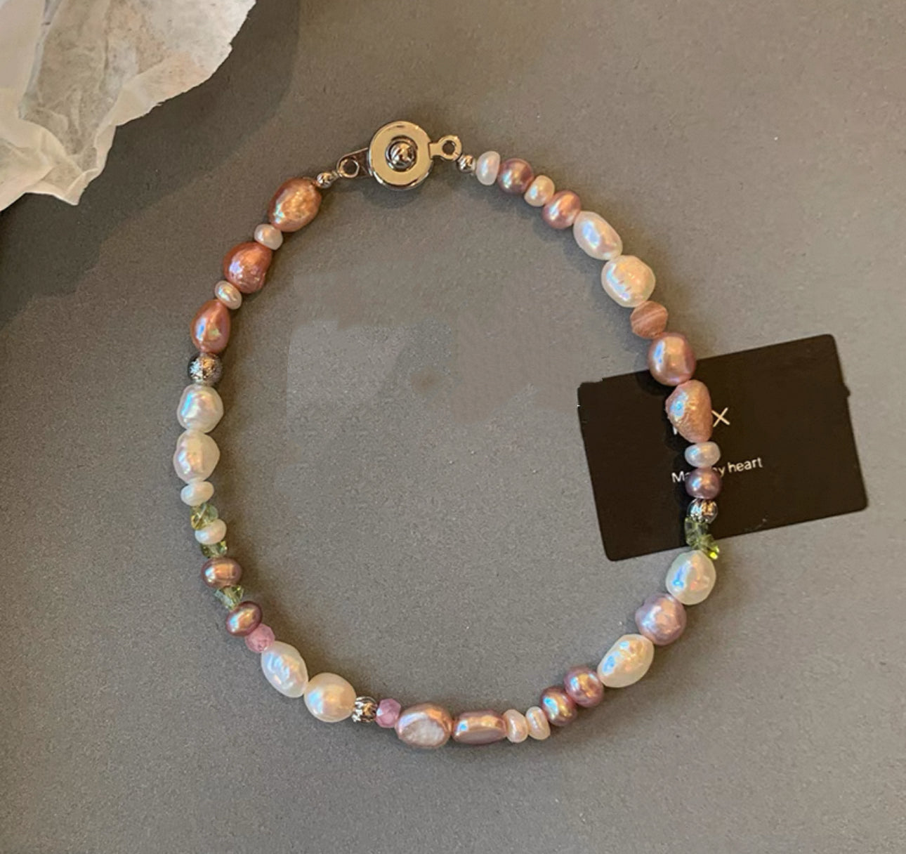 Natural Baroque Pearl Bracelet – Multicolor Freshwater Design(6)