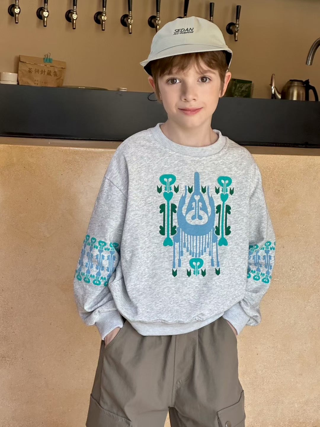 Colorful Atlas Graphic Sweatshirt