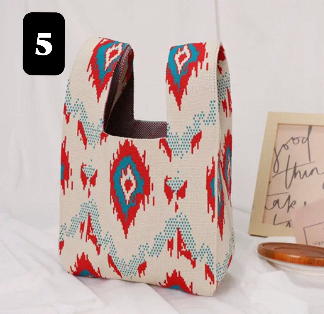 Mini Ikat Knot Bag – Lightweight & Foldable Storage Tote