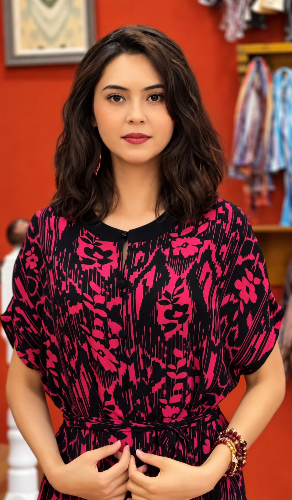 Ruby Atlas Chiffon Kaftan Dress