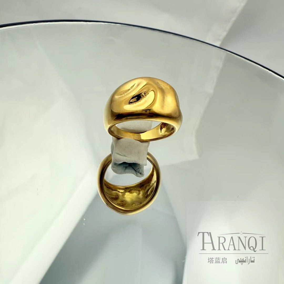 Gold-Plated Stainless Steel Ring – Unique Cultural Design
