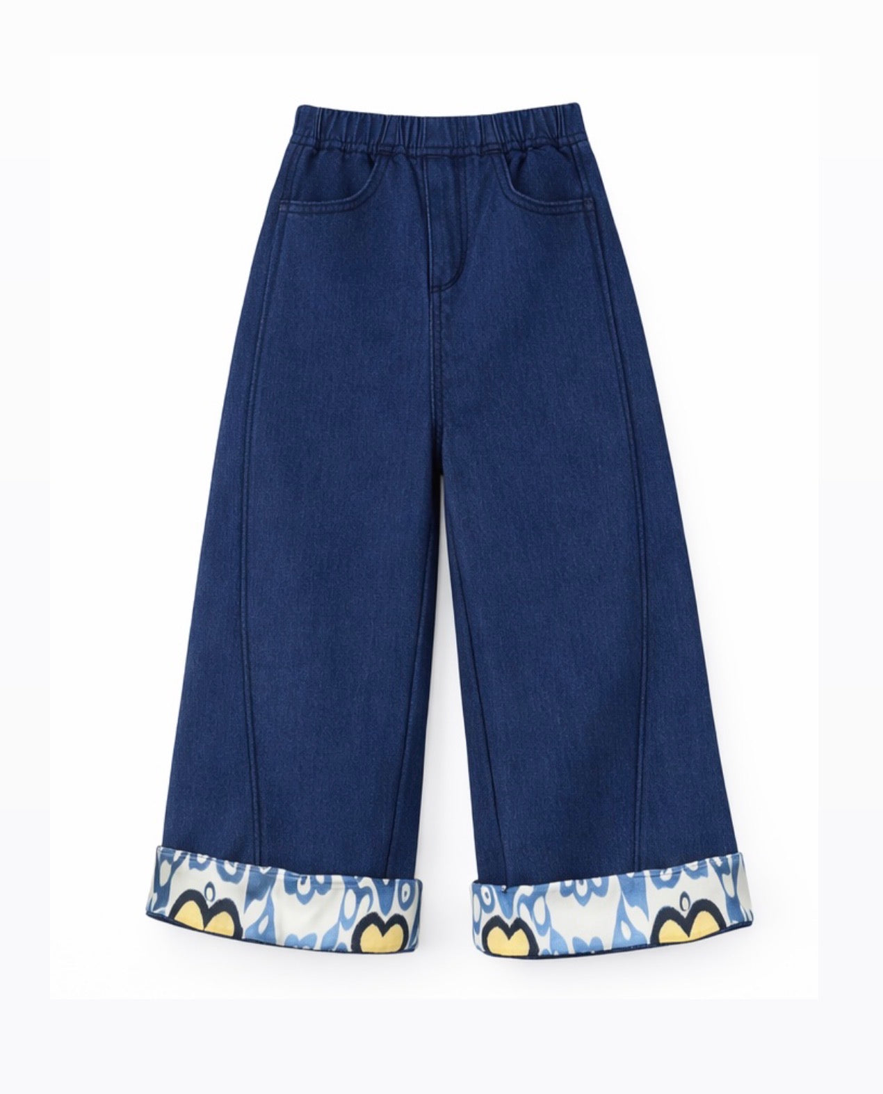 Atlas Cuff Wide-Leg Denim Pants for Fall/Winter