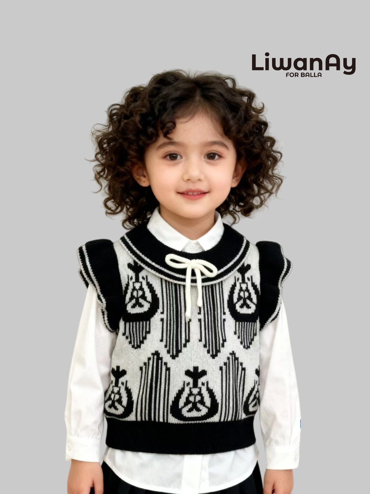 Black & White Ikat Knit Vest